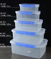 transparent plastic food storage container