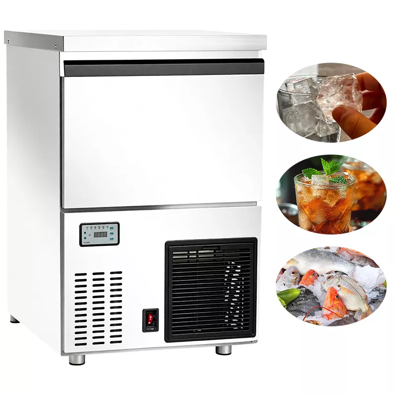 Commercial All-in-one Ice Machine Solid cube Ice Fully Automatic KTV Large Milk Tea Shop Coffee Shop bar